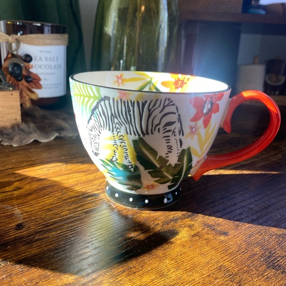 Cost Plus World Market Zebra Print Mug with Red Handle - Picture 5 of 7